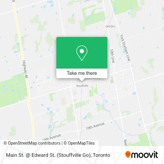 Main St. @ Edward St. (Stouffville Go) map