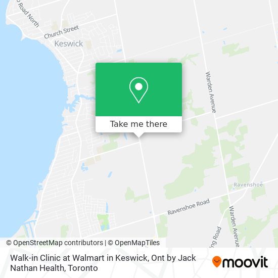 Walk-in Clinic at Walmart in Keswick, Ont by Jack Nathan Health map