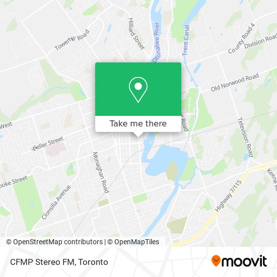 CFMP Stereo FM map