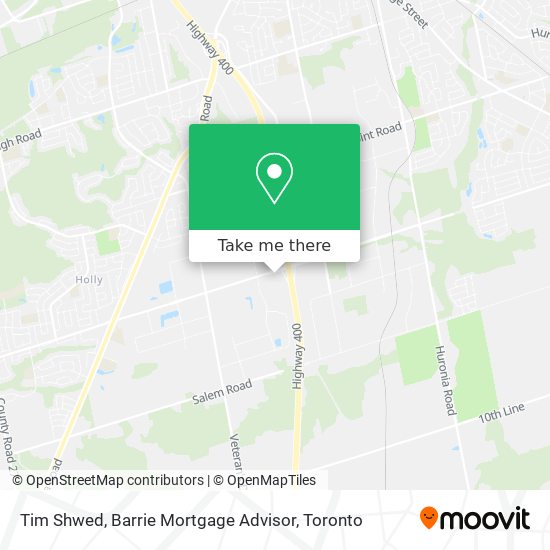 Tim Shwed, Barrie Mortgage Advisor map