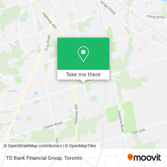 TD Bank Financial Group map