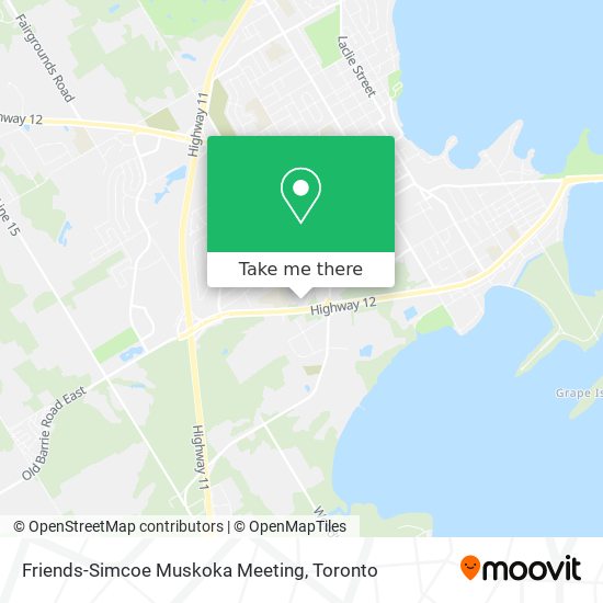 Friends-Simcoe Muskoka Meeting map