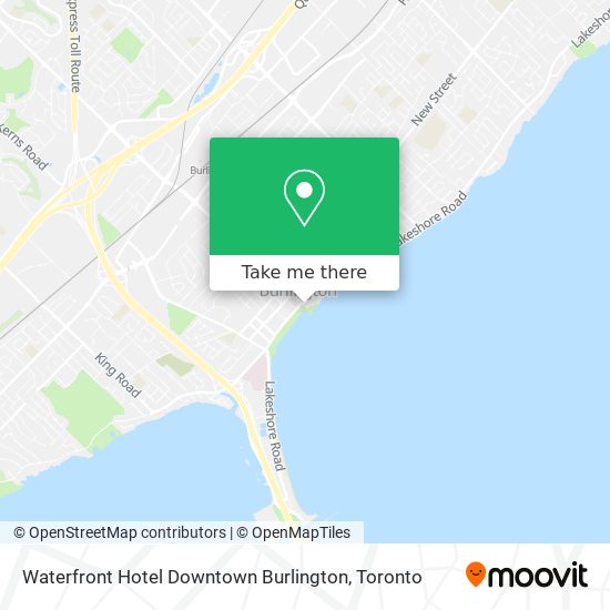 Waterfront Hotel Downtown Burlington map