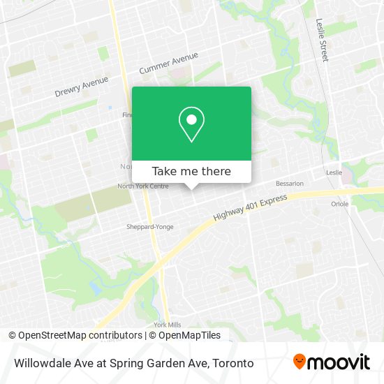 Willowdale Ave at Spring Garden Ave map