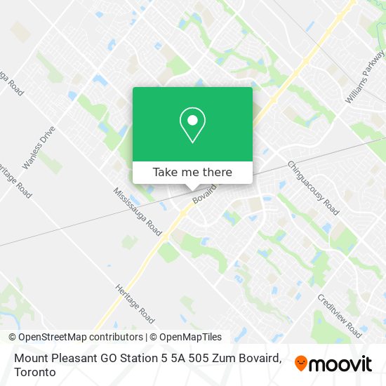 Mount Pleasant GO Station 5 5A 505 Zum Bovaird map