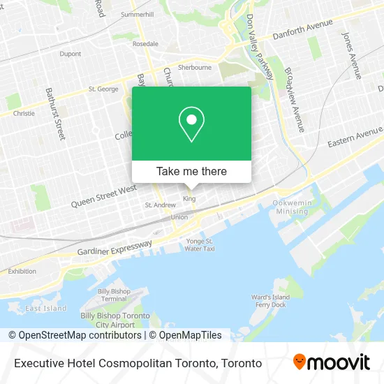 Executive Hotel Cosmopolitan Toronto map