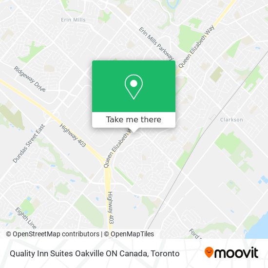 Quality Inn Suites Oakville ON Canada map