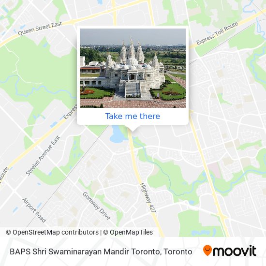 BAPS Shri Swaminarayan Mandir Toronto map
