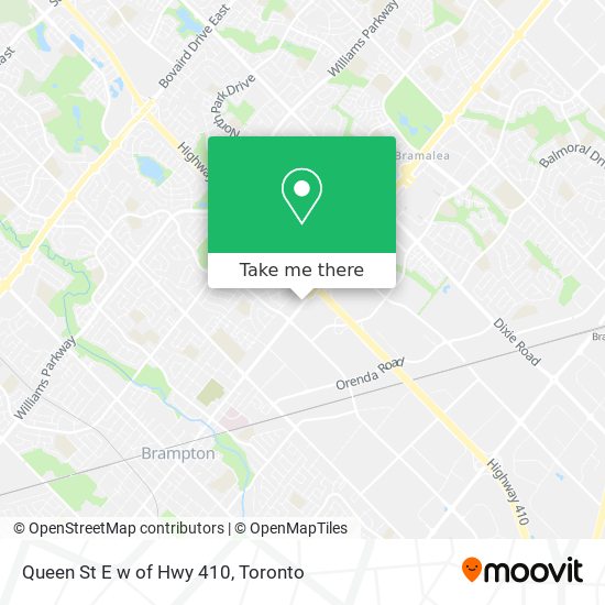 Queen St E w of Hwy 410 map