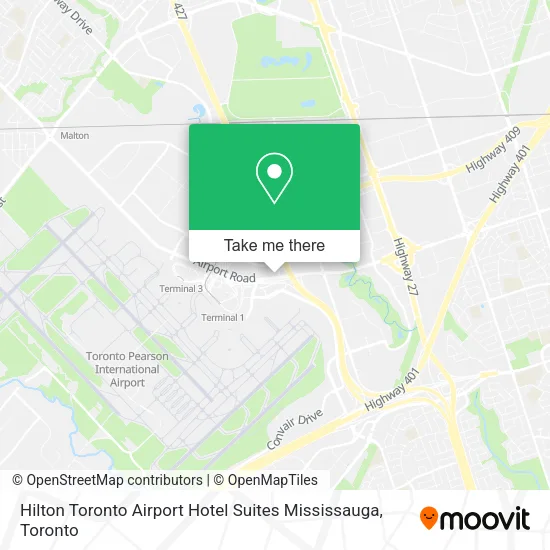 Hilton Toronto Airport Hotel Suites Mississauga map