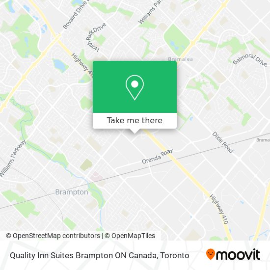 Quality Inn Suites Brampton ON Canada map