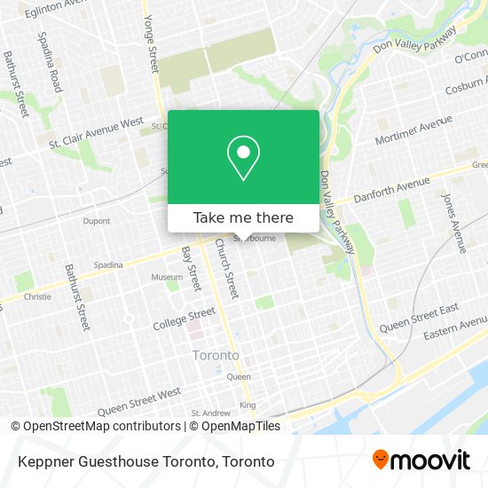 Keppner Guesthouse Toronto map