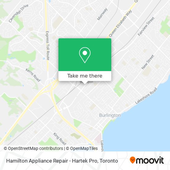 Hamilton Appliance Repair - Hartek Pro map
