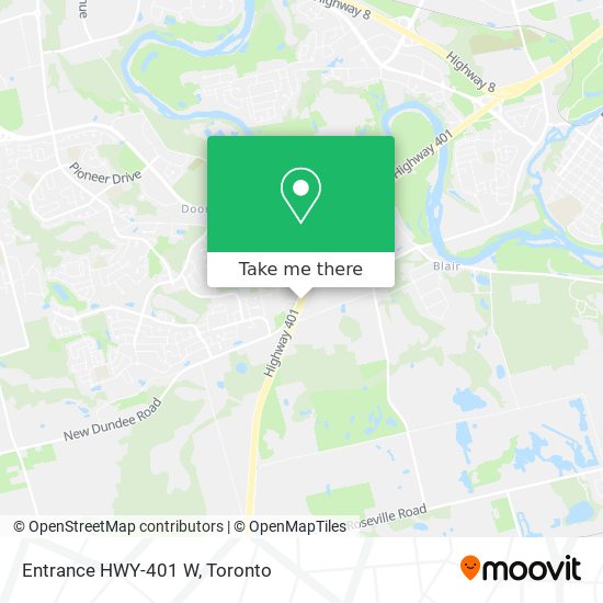 Entrance HWY-401 W map