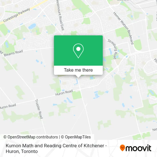 Kumon Math and Reading Centre of Kitchener - Huron map