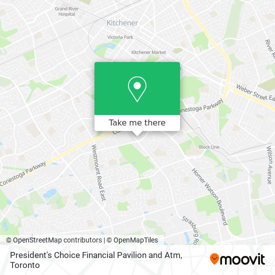 President's Choice Financial Pavilion and Atm map