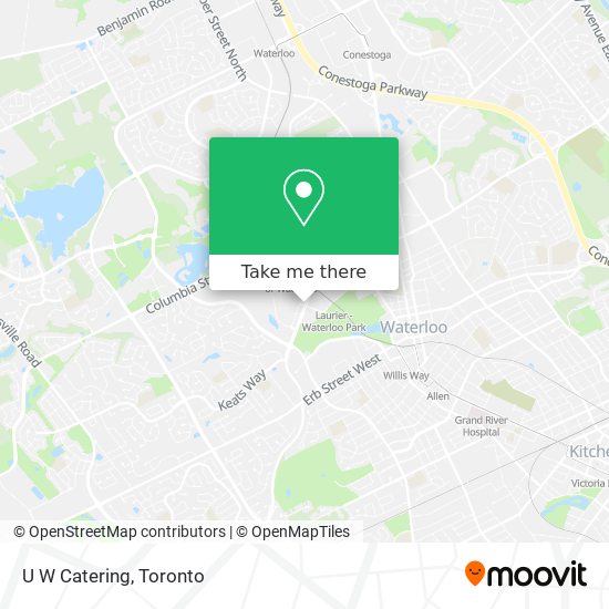 U W Catering map