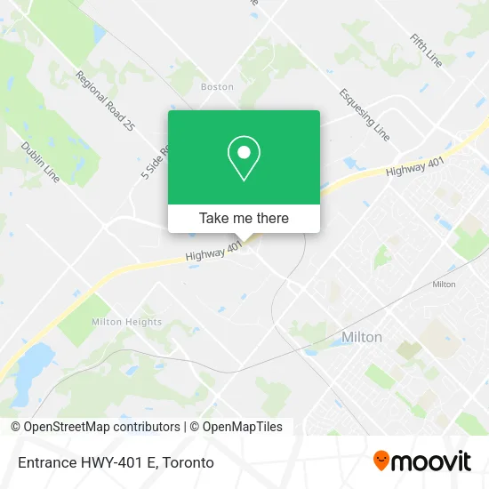 Entrance HWY-401 E map