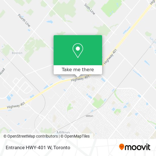 Entrance HWY-401 W map