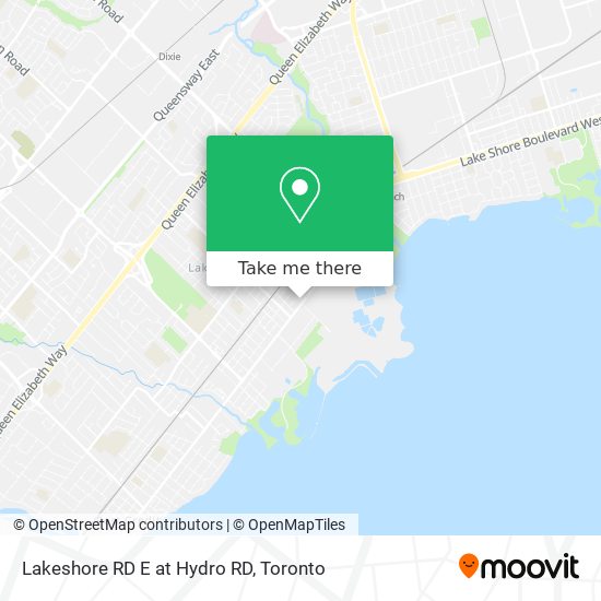 Lakeshore RD E at Hydro RD map