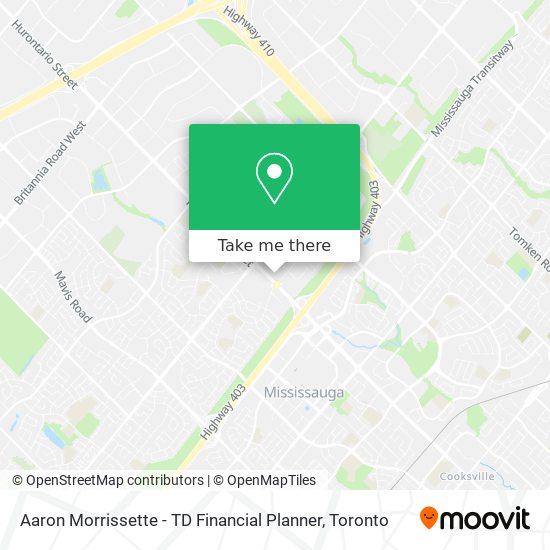 Aaron Morrissette - TD Financial Planner map