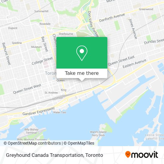 Greyhound Canada Transportation map