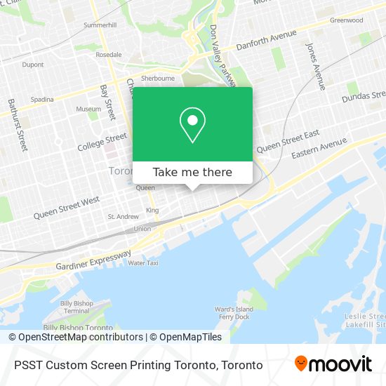 PSST Custom Screen Printing Toronto map