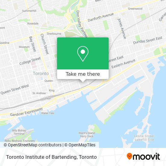 Toronto Institute of Bartending map