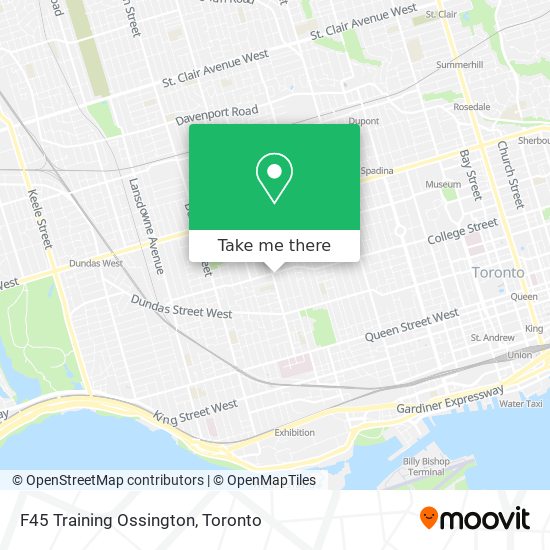 F45 Training Ossington map