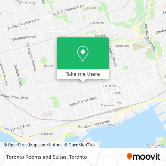 Toronto Rooms and Suites map