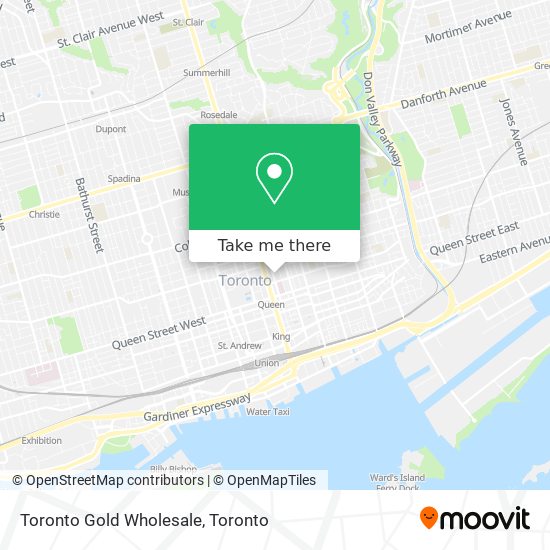 Toronto Gold Wholesale map