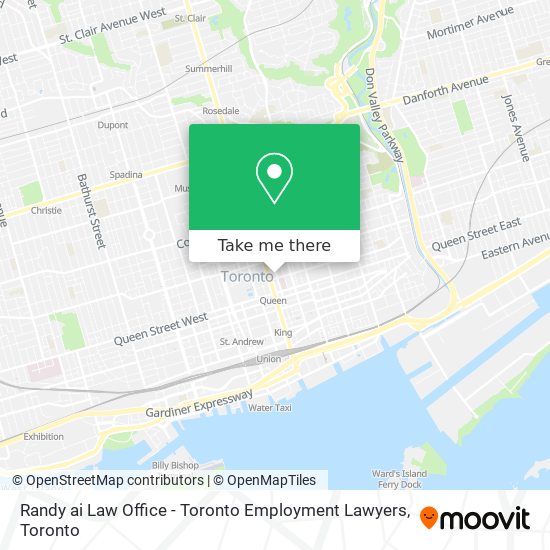 Randy ai Law Office - Toronto Employment Lawyers map