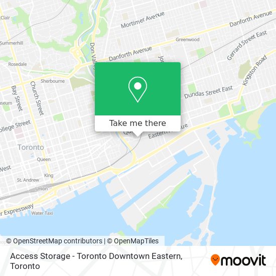 Access Storage - Toronto Downtown Eastern map