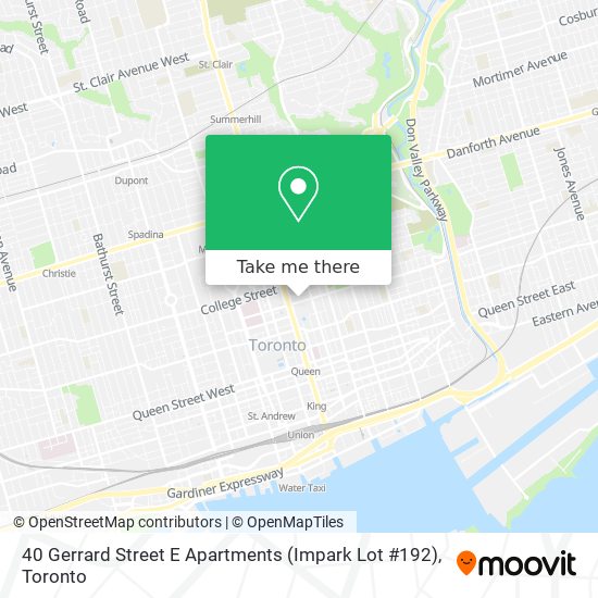 40 Gerrard Street E Apartments (Impark Lot #192) map