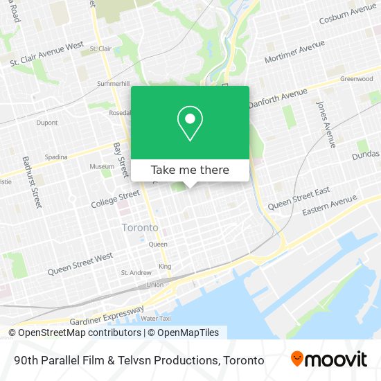 90th Parallel Film & Telvsn Productions map