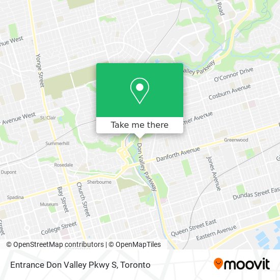 Entrance Don Valley Pkwy S map