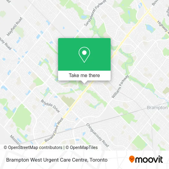 Brampton West Urgent Care Centre map