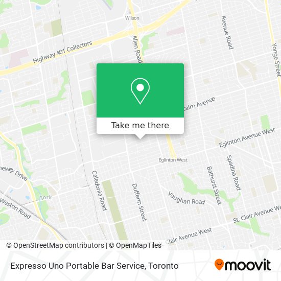 Expresso Uno Portable Bar Service map