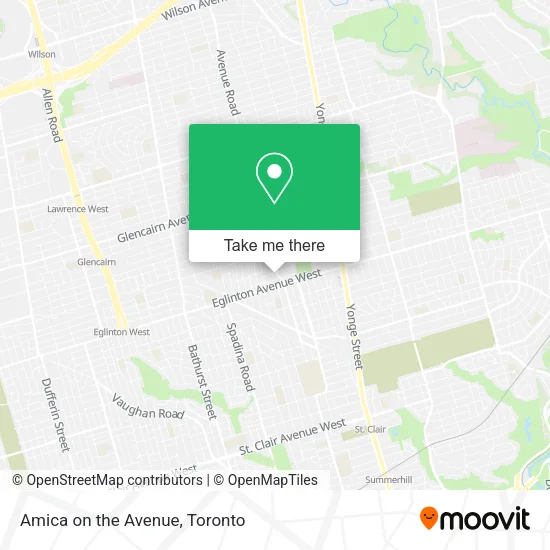 Amica on the Avenue map