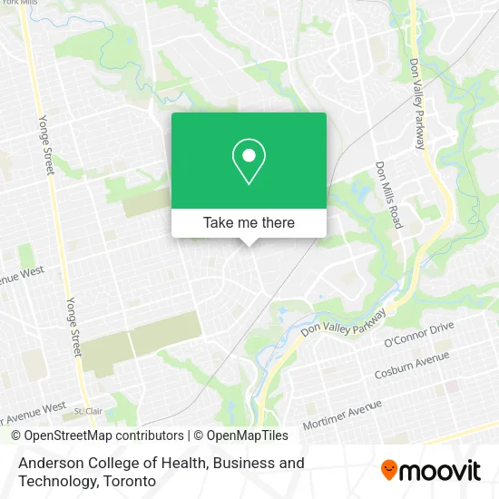 Anderson College of Health, Business and Technology map