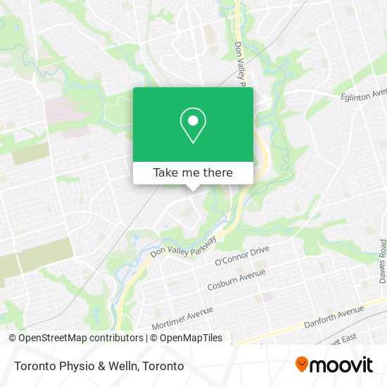 Toronto Physio & Welln map
