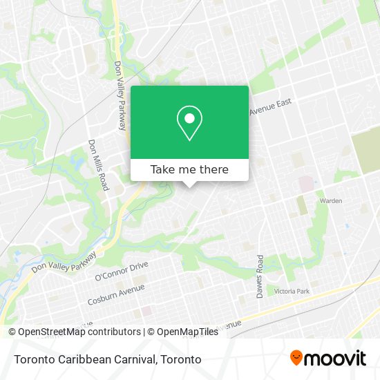 Toronto Caribbean Carnival map