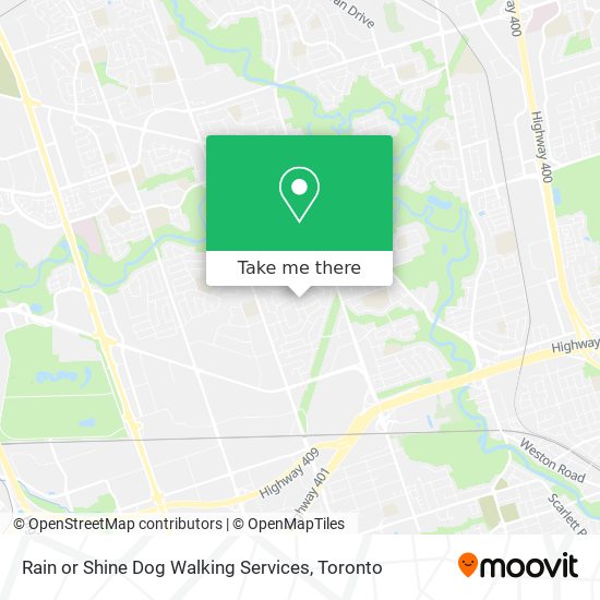 Rain or Shine Dog Walking Services map