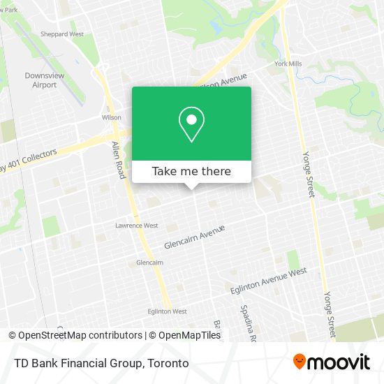 TD Bank Financial Group map