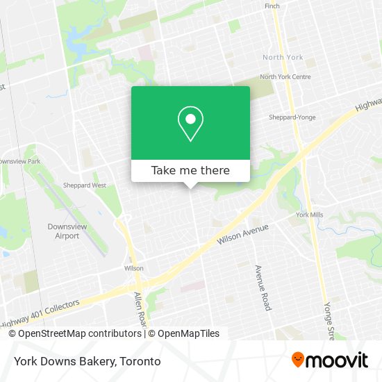 York Downs Bakery map