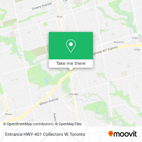 Entrance HWY-401 Collectors W map