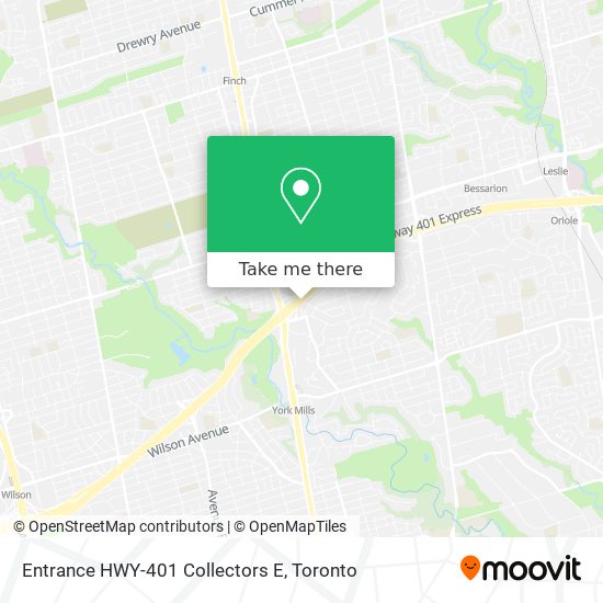 Entrance HWY-401 Collectors E map