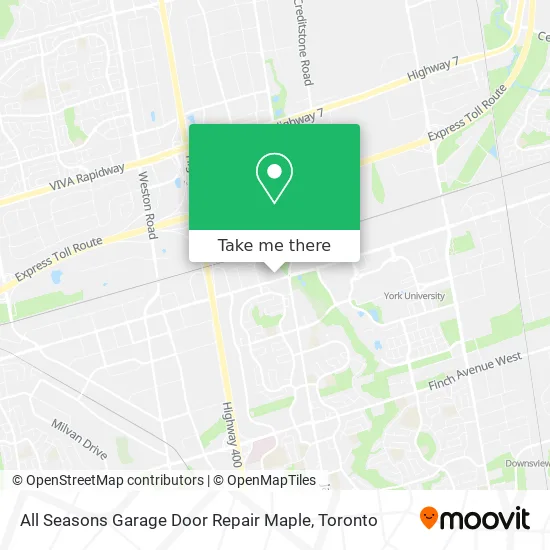 All Seasons Garage Door Repair Maple map