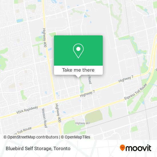 Bluebird Self Storage map