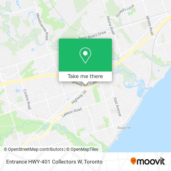 Entrance HWY-401 Collectors W map